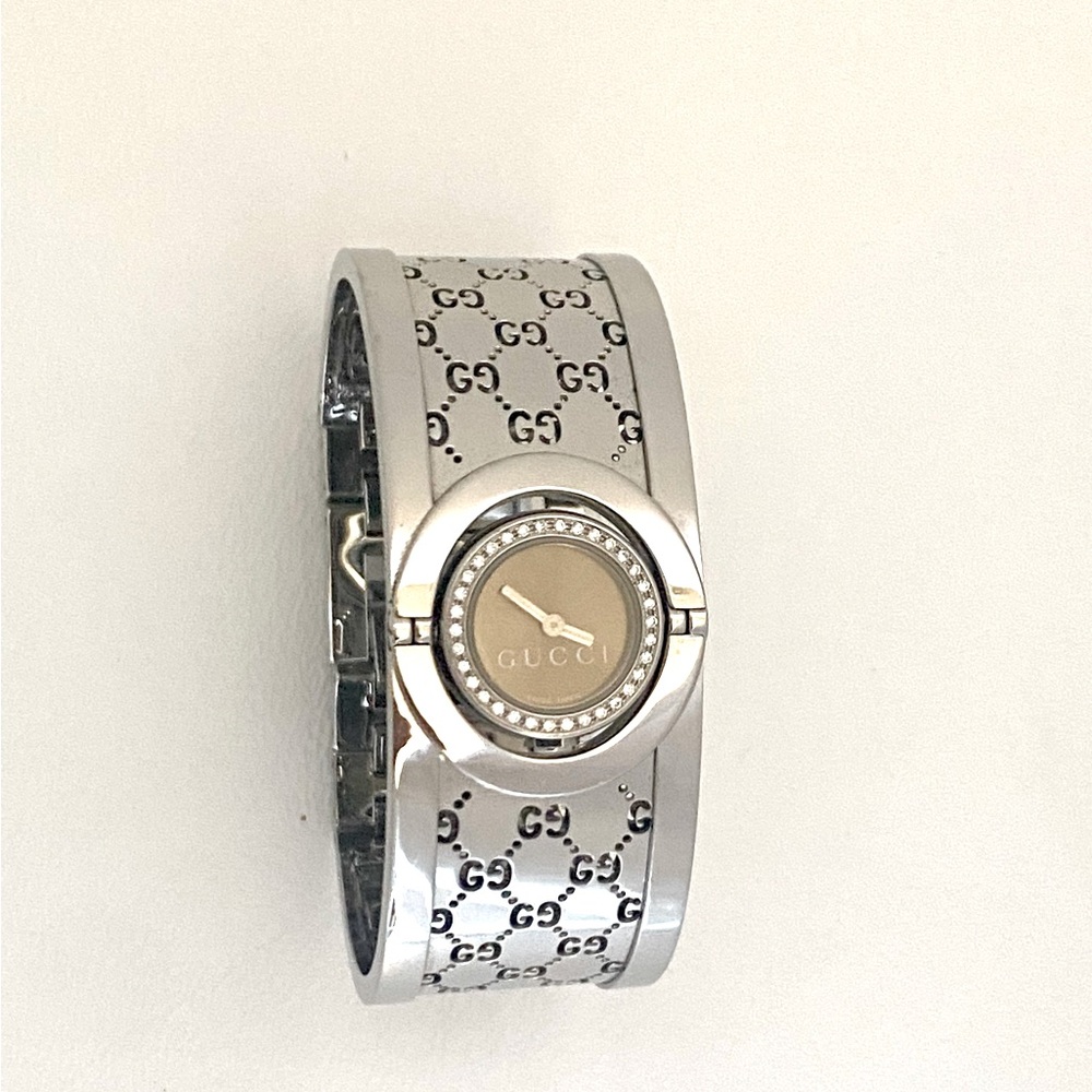 GUCCI DIAMOND 34 BEZEL S-STEEL  BRACELET WATCH